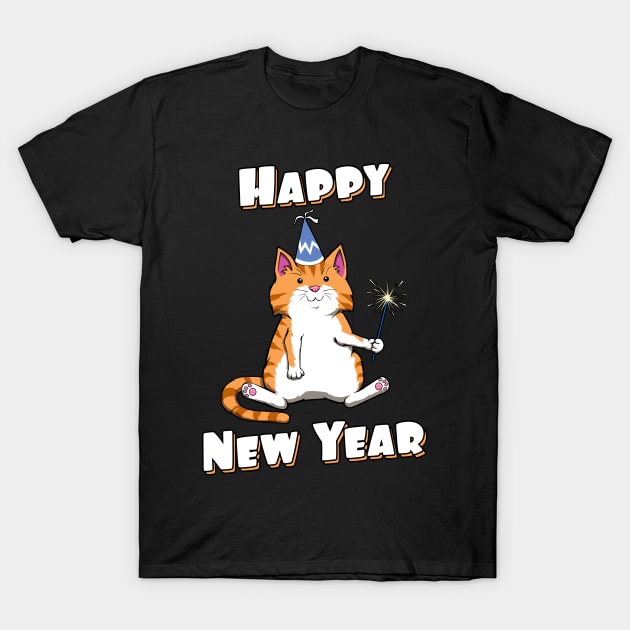 New Year Quotes Happy New Year Cat Pun T-Shirt by MGO Design